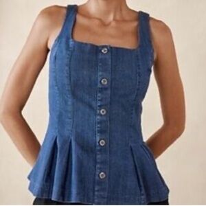 Banana Republic Denim Button-Front Bustier Top